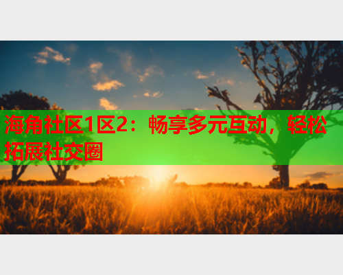 海角社区1区2：畅享多元互动，轻松拓展社交圈  第2张