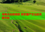 海角论坛新视野 探索国产文化的无限可能